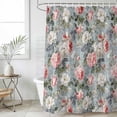 thumbnail image 6 of Vintage Spring Floral Shower Curtain Set - 72" x 78" Washable Bathtub Curtain with 12 Hooks, Summer Botanical Watercolor Waterproof Fabric Stall Shower Curtains for Bathroom/Bathtub Décor, 6 of 6
