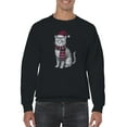 thumbnail image 2 of Festive Cat in Santa Hat Art Women's Sweatshirt, 2 of 3