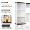 thumbnail image 3 of Solid Pine Wood Platform Bed with All-In-One 2 Nightstand Bookcase and Storage Shelf for Bedroom Apartment,Guest Room,Full, White+Walnut, 3 of 6