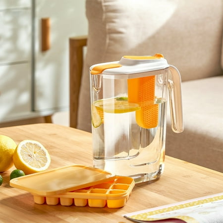 

Momihoom Refrigerator Side Door With Filter Fruit Teapot Household High Temperature Resistant Cold Water Kettle (Including An Ice Tray)