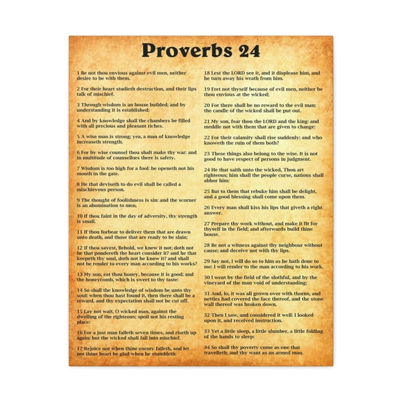 Scripture Walls Proverbs 24 Chapter Gold Bible Canvas Christian Wall Art Ready to Hang Unframed