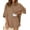 Brown, variant on Ekouaer Waffle Knit Lounge Sets for Women Short Sleeve Pajamas Button Down Pjs Oversized Loungewear Shorts Set