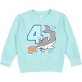 thumbnail image 2 of Inktastic 4th Birthday Shark with Cake Toddler Sweatshirt, 2 of 4