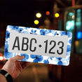 thumbnail image 4 of 1 Pcs Blue Flowers License Plate Frame, License Plate Cover for Car Decorative Parts, Aluminum License Plate Bracket Holder Rust-Proof Weather-Proof for US Standard Car, 4 of 9