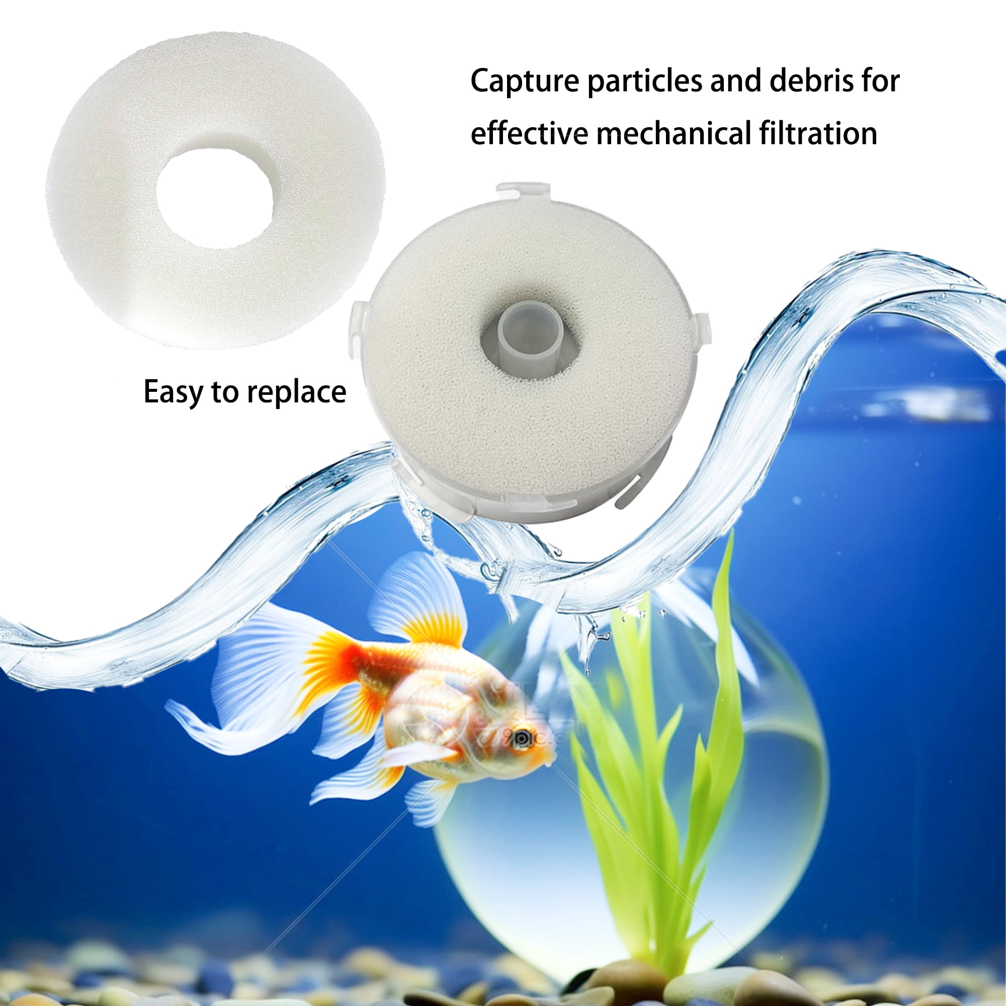 Delapan Fish Foam Pre-Filter Sponges for Canister Filters and Biorb Aquarium Filter Media, 24 Pack