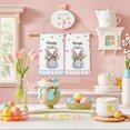 thumbnail image 2 of Happy Easter Kitchen Towel 18"x26" Cute Bunny Flower Buffalo Plaid Dish Towels Spring Home Kitchen Decor Hand Towels Set of 2, 2 of 6