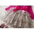 thumbnail image 2 of Princess Girl Casual Dress Polka Dots Toddler Layered Tulle Kids Knit Clothing, 2 of 6