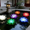 thumbnail image 6 of Floating Pool Light, Flower Pond Led Light with Color Changing, Loating Lamp Battery Operated Lily Pad Flower, Foam Flowers Ornanment for Pond Decor, 6 of 9