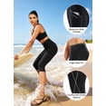 thumbnail image 5 of NELEUS Womens Plus Size Tummy Control High Waist Capri Yoga Leggings with Pocket,Black+Gray+Red,US Size 3XL, 5 of 11