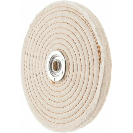 

6 Cotton Buff Wheel 1/2 Thick 1/4 Spiral Sewn 50 Ply Muslin 1 Arbor Hole