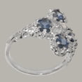 thumbnail image 3 of LBG British Made 10k White Gold Cubic Zirconia & Sapphire Womens Statement Ring - 33 size options - Size 8.25, 3 of 6