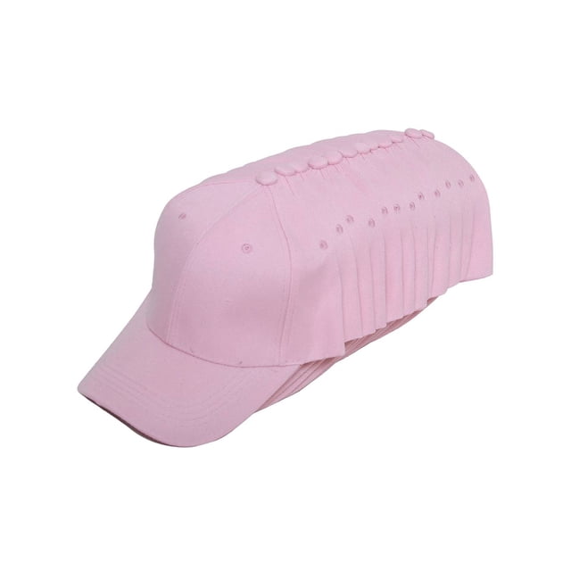 Top Headwear 12-Pack Adjustable Baseball Hat - Light Pink
