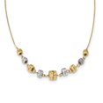 thumbnail image 1 of 14k Yellow and White Gold Two-tone Diamond Cut Polished Graduated Barrels Necklace Length 18 Inch, 1 of 2