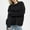 Black, variant on Itsame Women Knitted Sweater Crew Neck Pullover Sweatershirt Long Sleeves Solid Color Relaxed Sweatshirts Black Size L