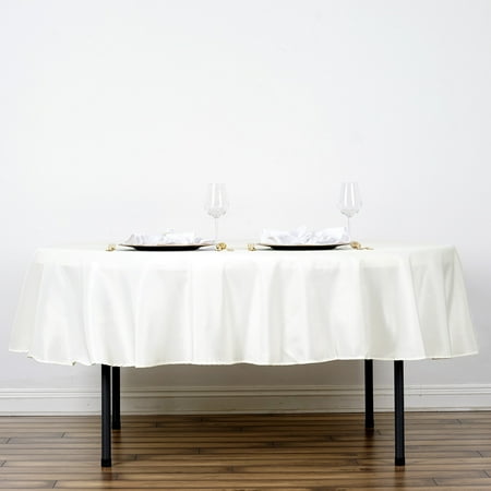 

70 Round Ivory Polyester Linen Tablecloth - Pack of 1 Tablecloth
