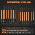 thumbnail image 2 of 16Pcs Long Magnetic Nut Driver Set for Impact Drill | 6 Inch Long Nut Driver Set | SAE and Metric | 1/4 Inch Hex Shank | Cr-V Steel (16PCS Magnetic Nut Driver (Long)), 2 of 7