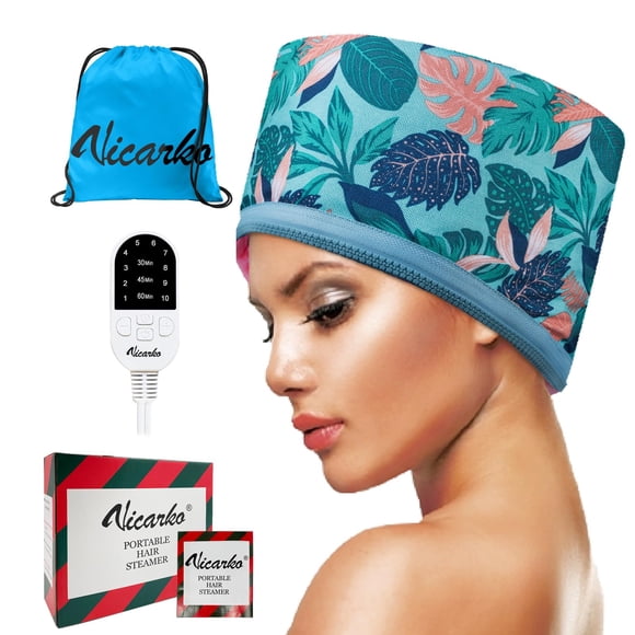 VICARKO Vaporizador de cabello para acondicionamiento profundo 10 niveles se calienta rápidamente 118 Cable de alimentación Tapa calefactora Tratamiento con aceite caliente Calor Eléctrico Térmico Vap