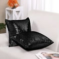thumbnail image 2 of PiccoCasa 18"x18" Shiny Sequin Throw Pillow Covers Decorative Pillowcase, Black 1, 2 of 8