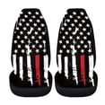 thumbnail image 2 of XYZCANDO Firefighter Flag Car Seat Covers Front Seats 2 Pcs Patriotic Automotive Interior Seat Covers Stretch Polyester Fabric Cover All-Season Protection for Most Cars,SUV,Sedan, 2 of 7