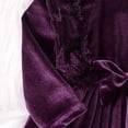 thumbnail image 5 of IBTOM CASTLE Vintage Princess Toddler Baby Girl Long Sleeve Velvet Ruffle Tutu Lace Dress Xmas Wedding Birthday Party Fall Winter Clothes 9-12 Months Eggplant, 5 of 8