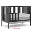 thumbnail image 3 of iRerts 5 In 1 Convertible Baby Crib, Wood Convertible Crib Toddler Bed with Wood Legs, Converts from Baby Crib to Toddler Bed, Fits Standard Full-Size Crib Mattress, Easy to Assemble, Black, 3 of 6