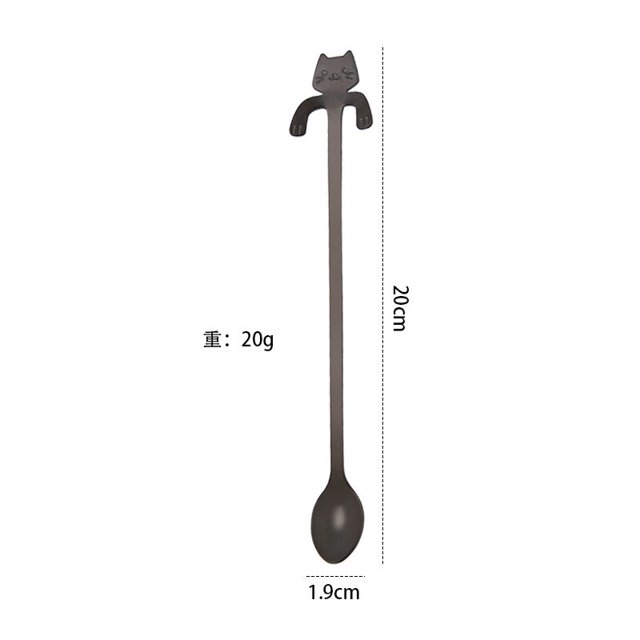 Cuchara colgante de cerámica con dibujos de gato, utensilio de cocina, cuchara de postre, café, helado, cubertería única, regalo novedoso, gran oferta