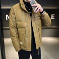 thumbnail image 2 of Chaqueta de plumón con cuello alto para hombre, chaquetas cortas con relleno de plumón de pato, chaquetas acolchadas ligeras de marca de invierno para hombre 2024, abrigo para hombre, 2 of 5