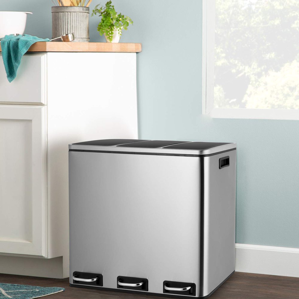 HEMBOR 14.3 Gallon Trash Can Stainless Steel Kitchen Garbage Can 3