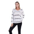 thumbnail image 6 of Aosijia Casual Long Sleeve Striped T-Shirts for Women Plus Size Tunic Loose Pullover Shirts Tops V Neck Ladies Spring Fall Winter Thin Basic Tee Tops White XL, 6 of 9