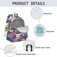 thumbnail image 4 of Colorful Floral Pattern Backpack for School,Cute School Bag,Schoolbag with Adjustable Shoulder Straps & Padded Back,13.4"x11"x4.7", 4 of 6