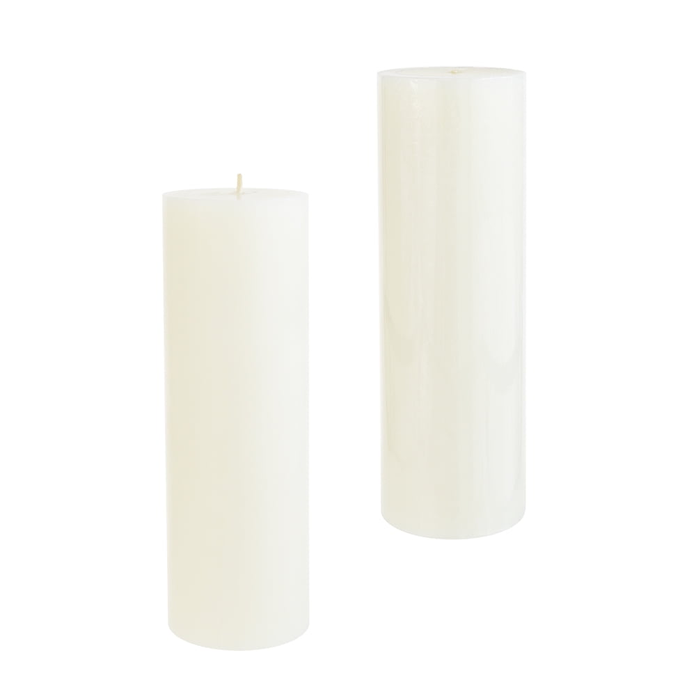 Red Mega Candles Set of 6 Unscented 3/" x 6/" Round Pillar Candle