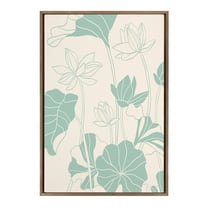 Kate and Laurel Sylvie Lotus Garden Framed Canvas Wall Art by Kasey Free, 23x33 Gold, Calming Floral Art for Wall