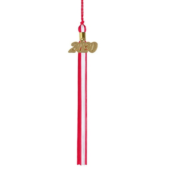 Class Act Graduation Pompon de Collation des Grades - Charme Doré - 2 Couleurs, 2020, Rouge/blanc