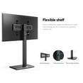 Fitueyes Modern Floor TV Stand Black with Swivel Mount Base Black