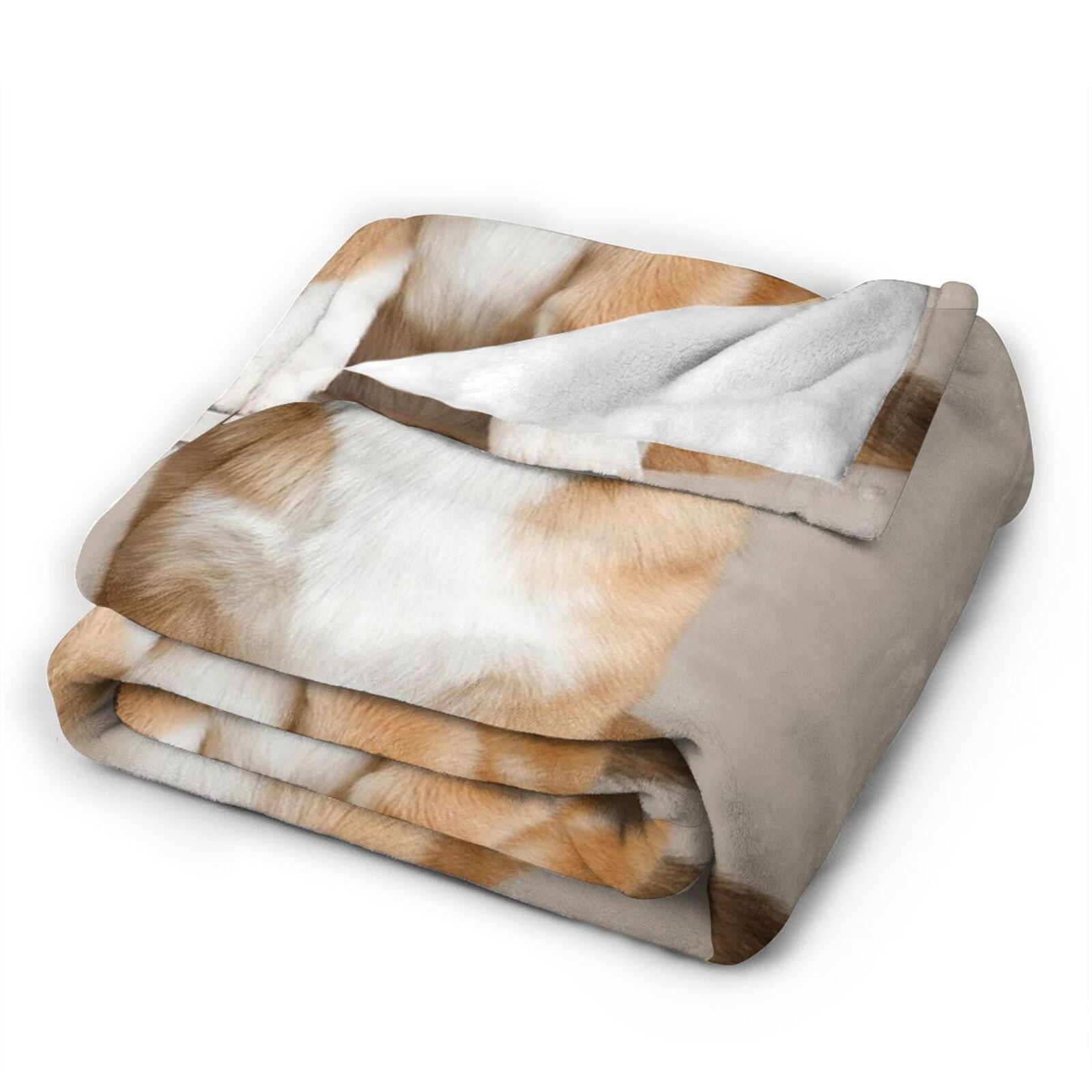 Wijzvio Corgi Dog Throw Blanket Soft Fuzzy Fleece Blanket For Couch Bed Living Room Decoration 60"X50"