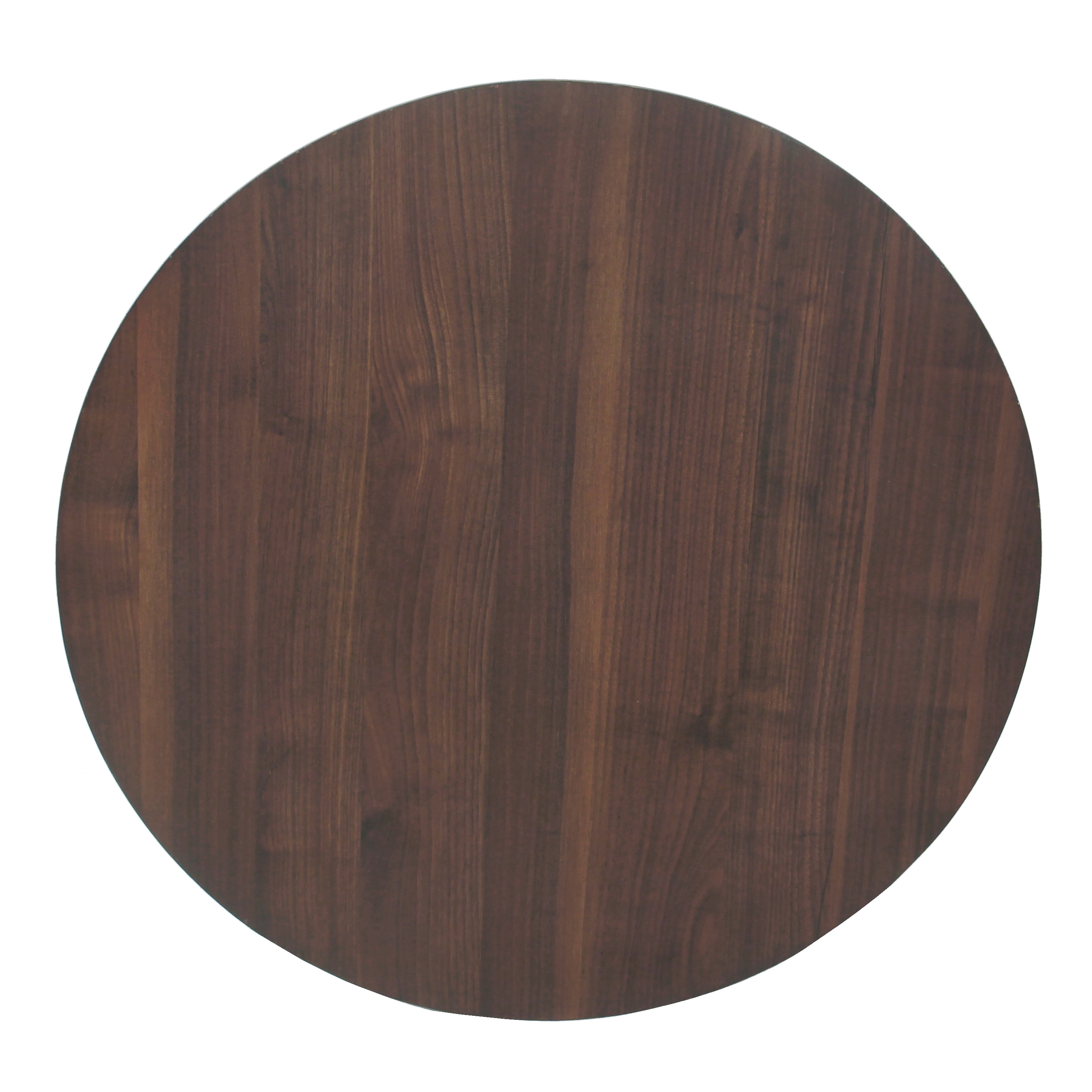 HomePop Large Modern Round Storage Ottoman with Wood Lift-Top Lid, Cream/Dark Walnut