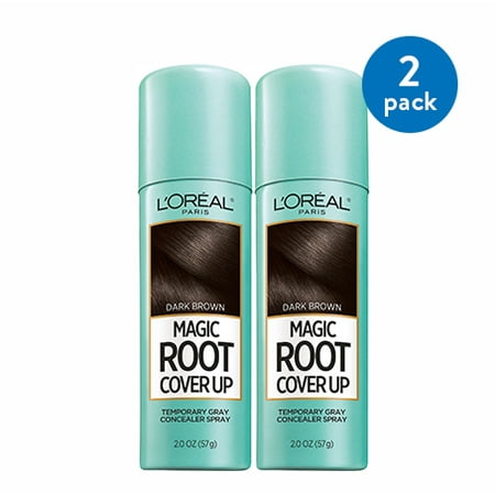 (2 Pack) L'Oreal Paris Magic Root Cover Up Gray Concealer Spray Dark Brown, 2