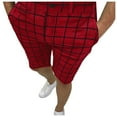 thumbnail image 2 of Yaoyar Men's Plaid Dress Shorts Stretch Chino Shorts Bussiness Casual Button Suit Shorts Short Pants with Pockets, 2 of 5