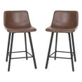 thumbnail image 5 of Flash Furniture Caleb 24.5"H Square Adjustable Low Back Counter Bar Stool, Chocolate Brown/Black, 5 of 11