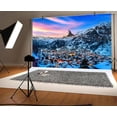 thumbnail image 4 of 7 x 5 ft Winter Mountain Village Matterhorn Photoshoot Backdrop Natural Scenery Austria Hallstatt Alps Mountain Background for Party Decor Winter Holiday Christmas Photoshoot Studio Booth Props, 4 of 5