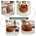 thumbnail image 7 of Thgonwid 21.7*13.7 inch Indoor Vegan Leather Pouf, Light Brown (Comes with No Filler), 7 of 7