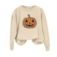 thumbnail image 6 of Lutiedan Halloween Sweatshirts for Women Ghost Pumpkin Rhinestone Graphic Pullover Shirt Long Sleeve Crewneck Spooky Top,XL, 6 of 7