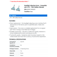 thumbnail image 2 of Headlight Adjusting Screw - Compatible with 1979 - 1989 Cadillac Eldorado 1980 1981 1982 1983 1984 1985 1986 1987 1988, 2 of 2