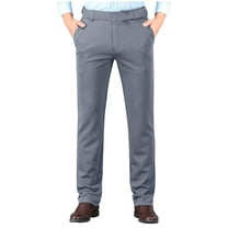 Mens Dress Pants Casual Flat Fornt Suit Pants, Straight Leg Slacks High-Waisted Plain Work Business Trousers