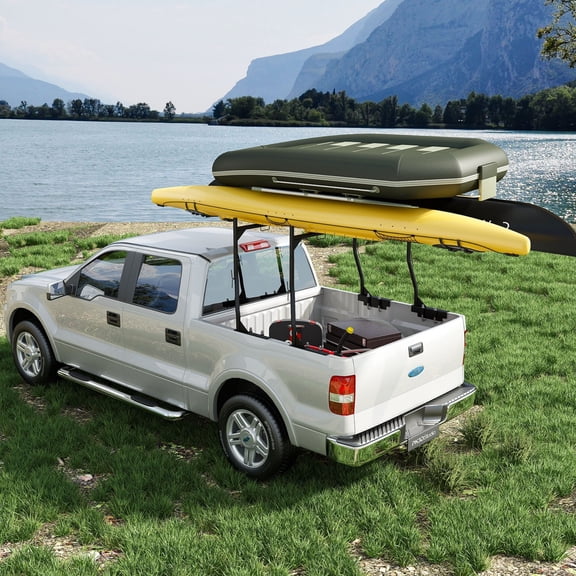 AENKYO Heavy-Duty 900LB Capacity Truck Ladder Rack | No Drill, Adjustable Clamp-On Design | Fits 46"-71" Pickup Beds