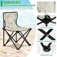 thumbnail image 4 of 600D Oxford Camping Chair Portable Foldable Chair Supports 220 lbs for Picnic, Fishing, Backpacking Green and Orange Small Flowers, 4 of 8
