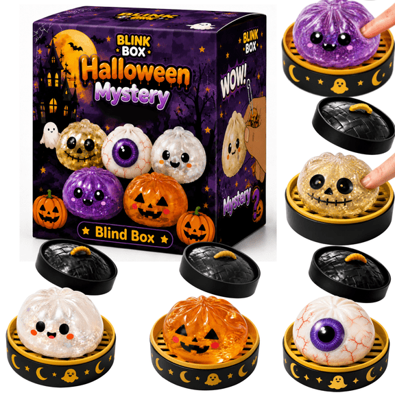 2026 Halloween New Giant Dumplings Squishy Blind Box,1PC Random Soft Slow Rising Stress Ball, Realistic Steamed Bun Fidget T-oy, Sensory Relief for Adults