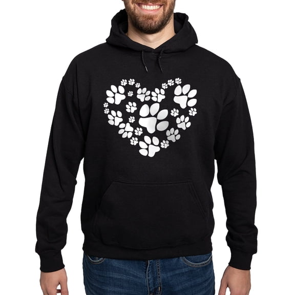CafePress - Paws Heart Hoodie (Dark) - Pullover Hoodie, Classic, Comfortable Hooded Sweatshirt