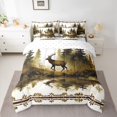 thumbnail image 2 of Homewish Wildlife Deer Bedding Comforter Set 7pcs for Kids Teens,Jungle Animal Queen Bedding Sets Super Cozy,Rustic Lodge Cabin Queen Sheet Sets,Super Cozy Room Decor,Reversible, 2 of 8