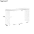 thumbnail image 2 of LiviNest Vintage Console Table for Entryway: 5-Foot Beaded Trim Table with Reversible Curved Legs - 15-Inch Slim Depth for Hallway & Behind Sofa - Natural Wood Veneer Finish, 2 of 6